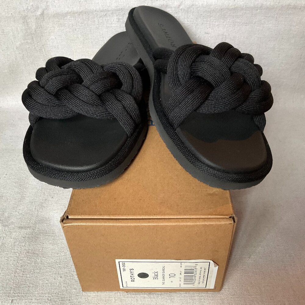 NWB Rothy's Women's The Summer Sandal, Black, Sz 10